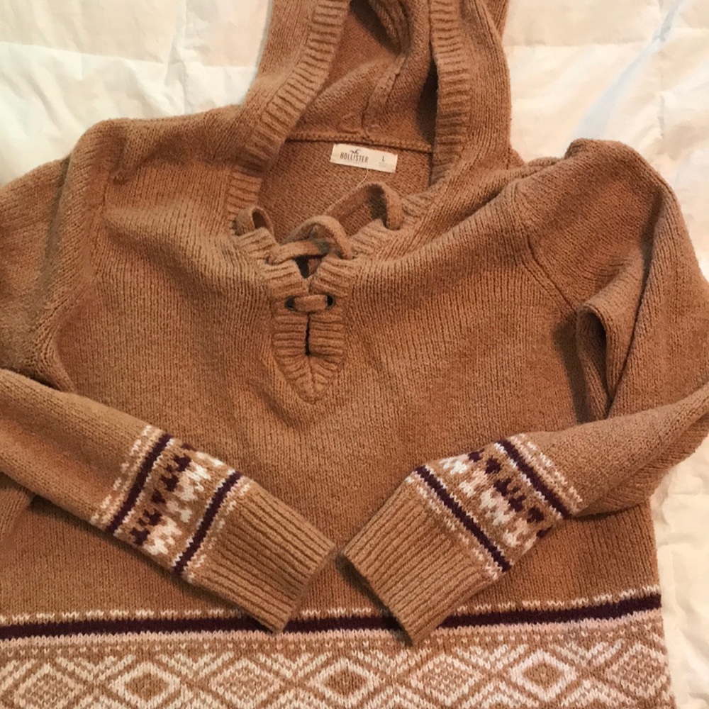 hollister lace up sweater